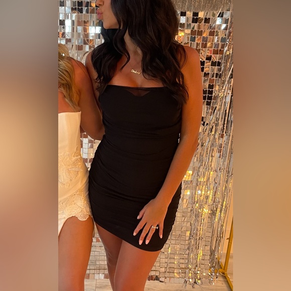 Windsor Store Black Mesh Corset Mini Dress - Picture 5 of 5